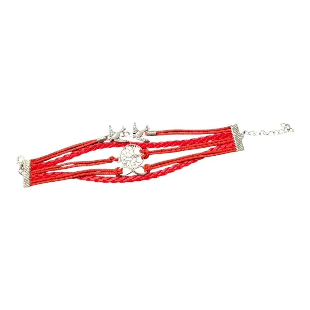 Doves Tree Of Life Infinity Faux Leather Multi-layered Bracelet - Picture 2 of 3
